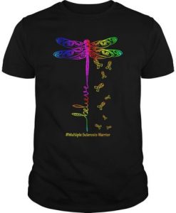 Dragonfly Breast Cancer Multiple Sclerosis Warrior t shirt