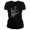 Hand christmas hat bling t shirt