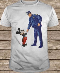 Mickey Shaking Hands Police Officer t shirt