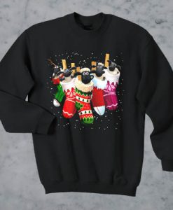 Shaun the Sheep in socks Christmas sweatshirt