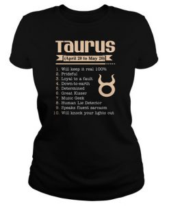 Taurus will keep it real 100% prideful t shirt