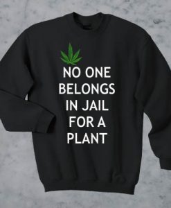 Weed no one belongs in jail for a plant sweatshirt