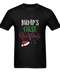 Bump's First Christmas with santa hat t shirt