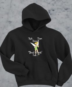 Tinkerbell Rock Paper Throat punch I win hoodie