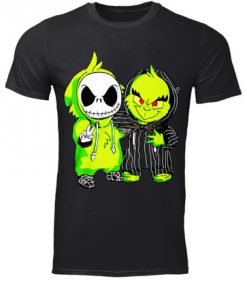 Baby Jack Skellington and Grinch t shirt