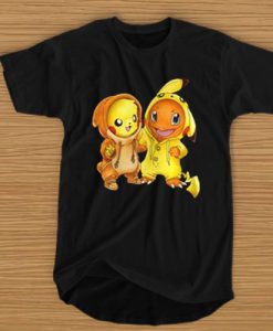 Pikachu and Pikachu Charmander pokemon t shirt