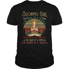 Scorpio girl the soul of a witch the fire of a lioness the heart of vintage t shirt