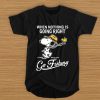 Snoopy when nothing is going right go fishing t shirt