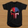 USA Flag American Skull Punisher Veteran Army Marine t shirt