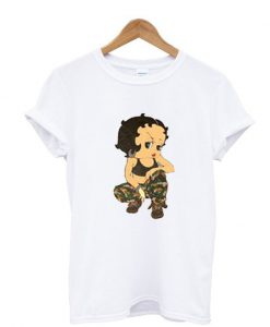 Betty Boop Soldier camo T-shirt