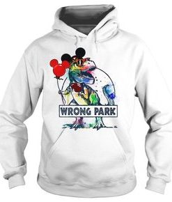 Dinosaur T-rex and Mickey mouse wrong park hoodie