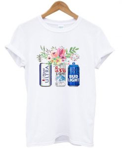 Flower Michelob Ultra Coors Light Bud Light Beer t shirt