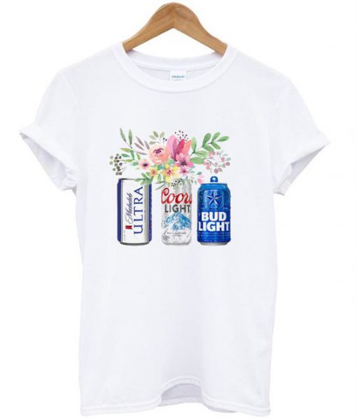 Flower Michelob Ultra Coors Light Bud Light Beer t shirt