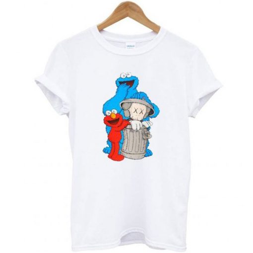 Uniqlo White Kaws X Sesame Street Graphic t shirt