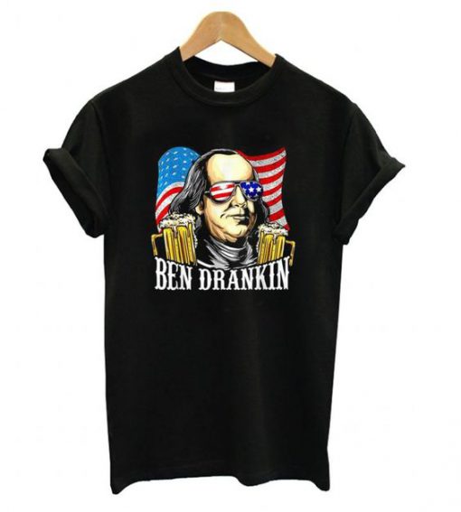 Benjamin Ben Drankin Vintage Benjamin 4th July Independent Day t shirt