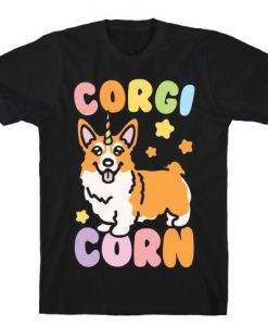 CorgiCorn Unciorn Corgi White Print t shirt