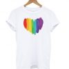 LGBTQ watercolor love heart t shirt