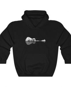 Nature Guitar Black Unisex Heavy Blend hoodie