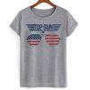 Top Gun Adult Unisex American Flag Glasses Crew t shirt