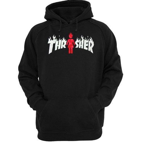 girl in thrasher hoodie