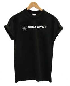 Girly Swot White Text Spider t shirt