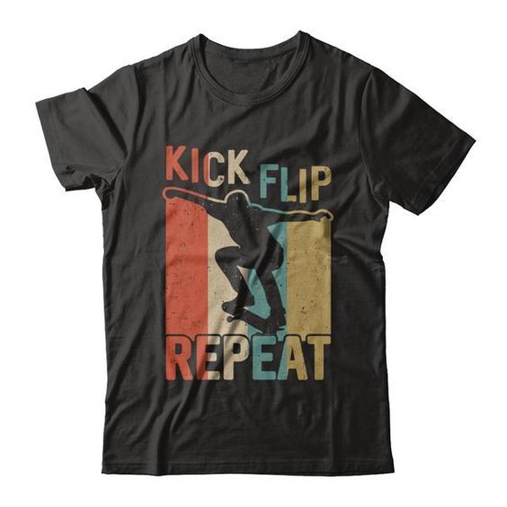 Kick Flip Skateboarding Repeat t shirt