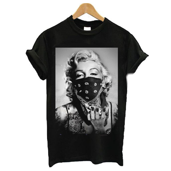 Marilyn Monroe Black Bandana t shirt