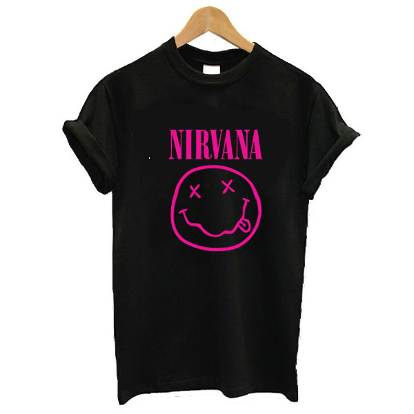 Nirvana Logo Pink t shirt