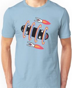 flipped skateboard and rad rockets Unisex t shirt