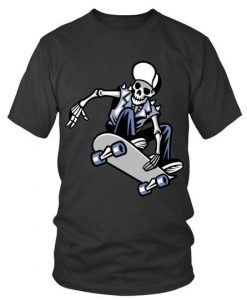 skeleton skull skateboarder t shirt