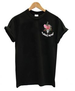 Angels Black Flowers t shirt