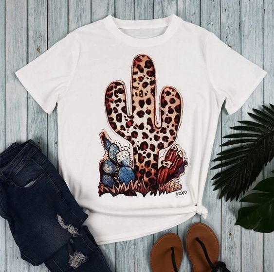 Leopard Cactus t shirt