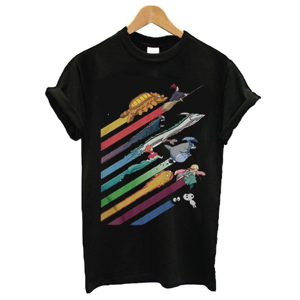 Rainbow Studio Ghibli t shirt