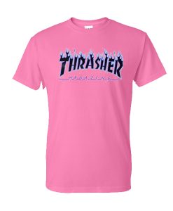 Pink thrasher blue flame t shirt