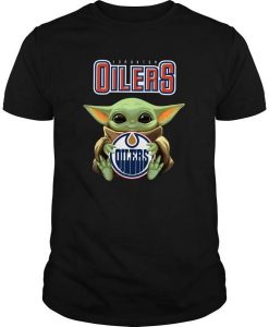 Baby Yoda Hug Edmonton Oilers t shirt