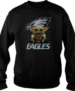 Baby Yoda Hug Philadelphia Eagles sweatshirt