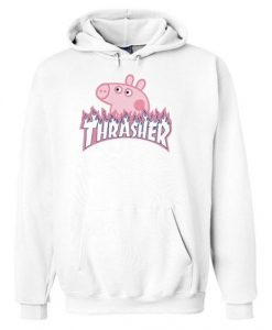 Peppa Pig X Thrasher Flame Parody hoodie