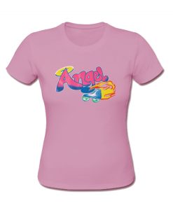 Angel Letter Print Pink t shirt