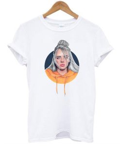 Billie Eilish With Orange hoodie t shirt