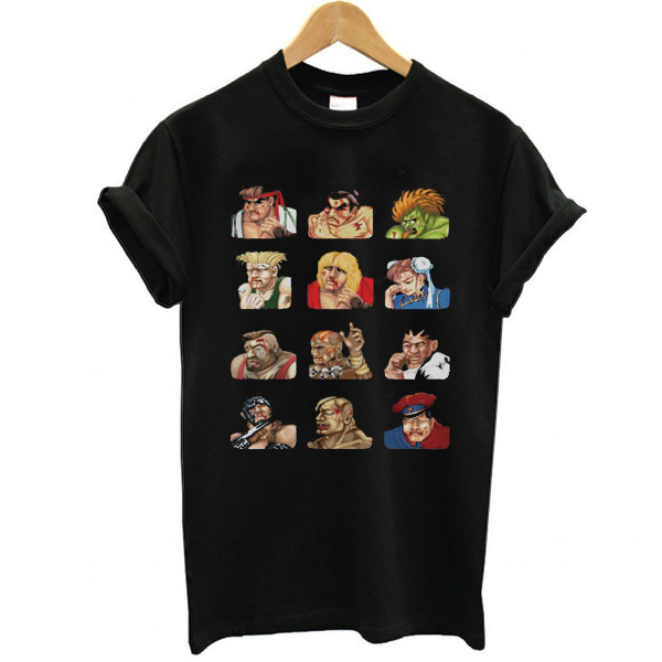 Street Fighter 2 Continue Faces t shirt