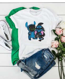 Baby Toothless and baby Stitch t shirt