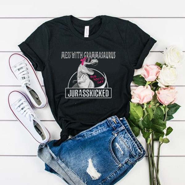 Mess with grammarsaurus and you’ll get Jurasskicked t shirt