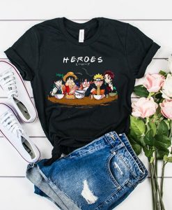 Mashup Heroes Characters Anime Eat Together t shirt