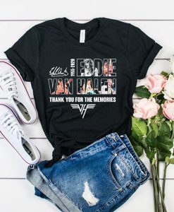 Eddie Van Halen thank you for the memories t shirt