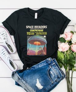 Space Invaders Atari 2600 Retro Vintage Video Game Box Art Unisex t shirt