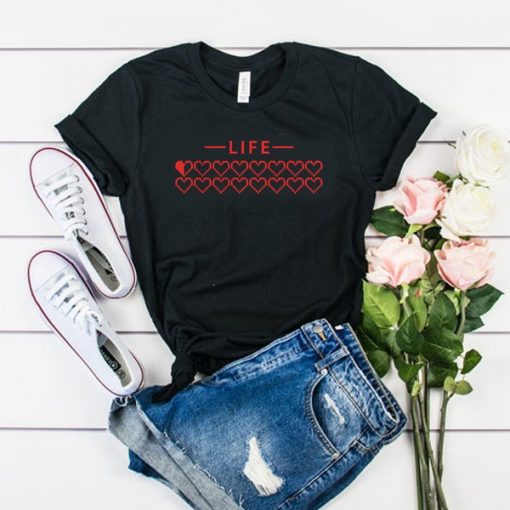 Legend of Zelda Hearts Life Bar t shirt