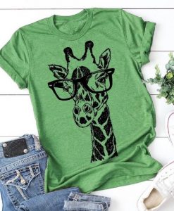 Giraffe Print Graphic Short Sleeve t shirt