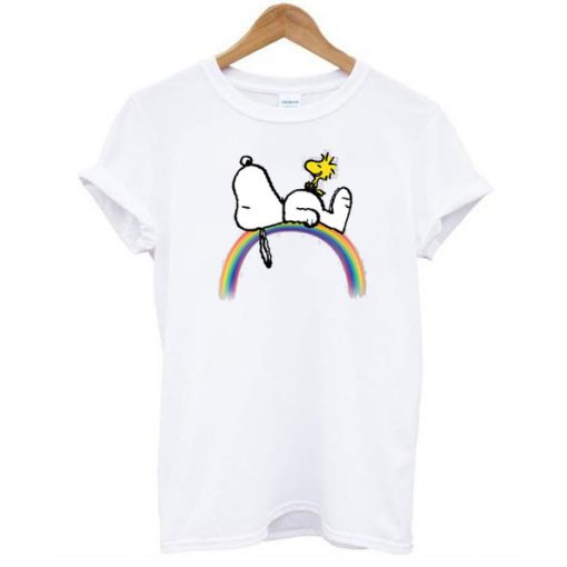 Peanuts Snoopy Woodstock Rainbow t shirt