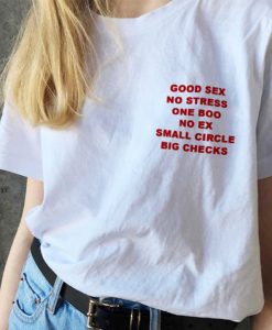 Good Sex No Stress One Boo No Ex Small Circle Big Checks Pocket Print t shirt