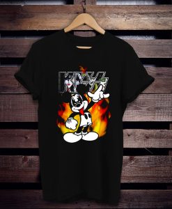 Kiss Mickey Mouse Band Black t shirt